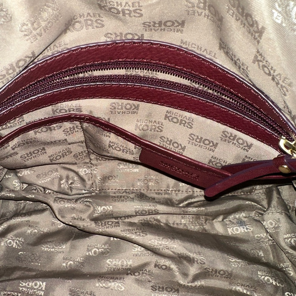 Michael Kors Merlot Leather Shoulder Bag - Picture 8 of 17